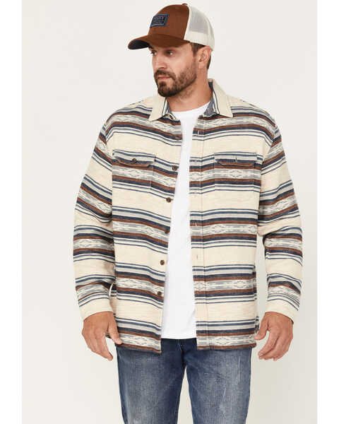 Image #1 - Pendleton Men's Driftwood Stripe Button Down Western Shirt , Tan, hi-res