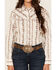 Image #3 - Ely Walker Women's Floral Wallpaper Print Long Sleeve Snap Stretch Western Shirt, Off White, hi-res