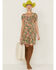 Molly Bracken Women's Floral Print Tie Back Dress, Orange, hi-res