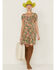 Molly Bracken Women's Floral Print Tie Back Dress, Orange, hi-res