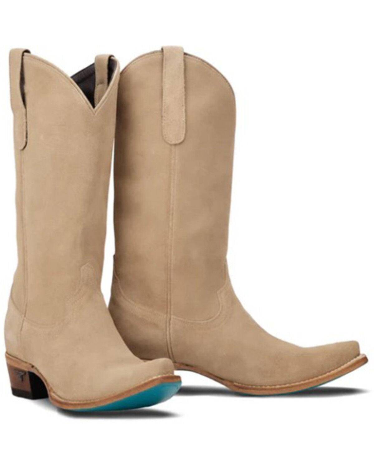 Image #1 - Lane Women's Emma Jane Suede Tall Western Boots - Snip Toe, Brown, hi-res