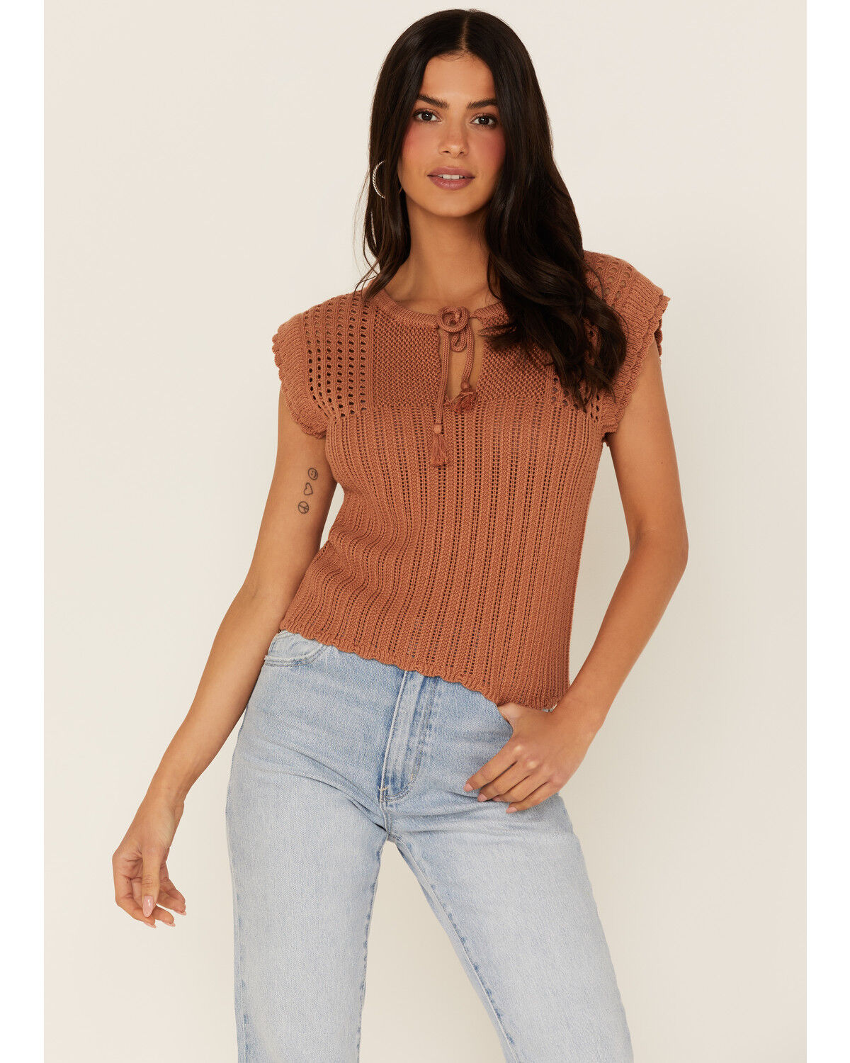Image #1 - Heartloom Women's Griffin Knit Sweater Top, Rust Copper, hi-res