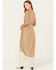 Image #4 - Show Me Your Mumu Women's Confetti Long Sleeve Kimora Wrap Midi Dress, Tan, hi-res