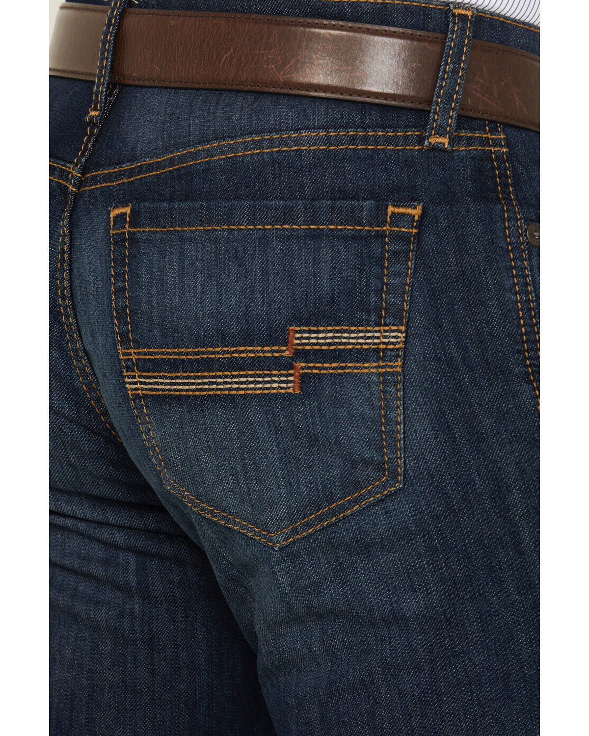 Image #4 - Cinch Men's Jesse Dark Stonewash Slim Straight Performance Stretch Denim Jeans, Indigo, hi-res