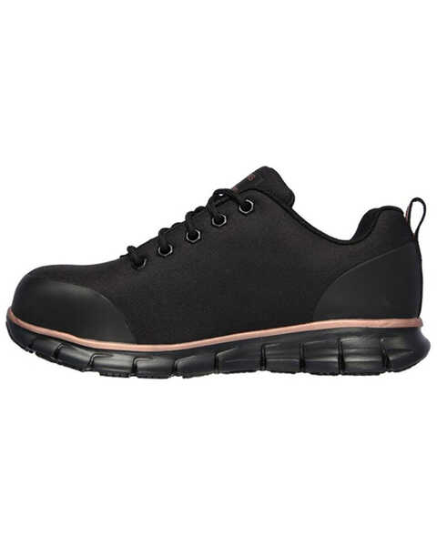 Image #3 - Skechers Women's Sure Track Lightweight Chiton Work Shoes - Alloy Toe, Black, hi-res