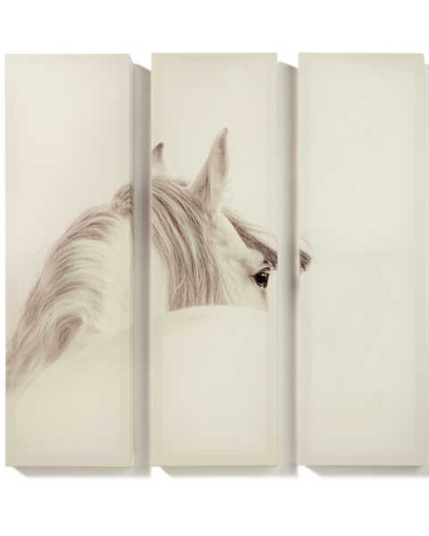 Giftcraft White Horse Canvas Wall Prints - Set of 3, Tan, hi-res