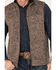 George Strait by Wrangler Men's Zip Logo Vest, Brown, hi-res