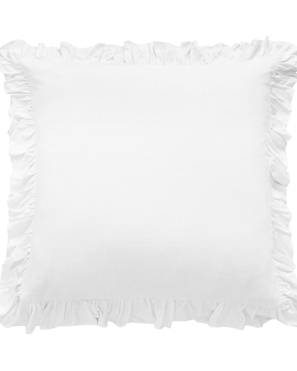 Image #1 - HiEnd Accents Washed Linen Ruffle Euro Sham, White, hi-res