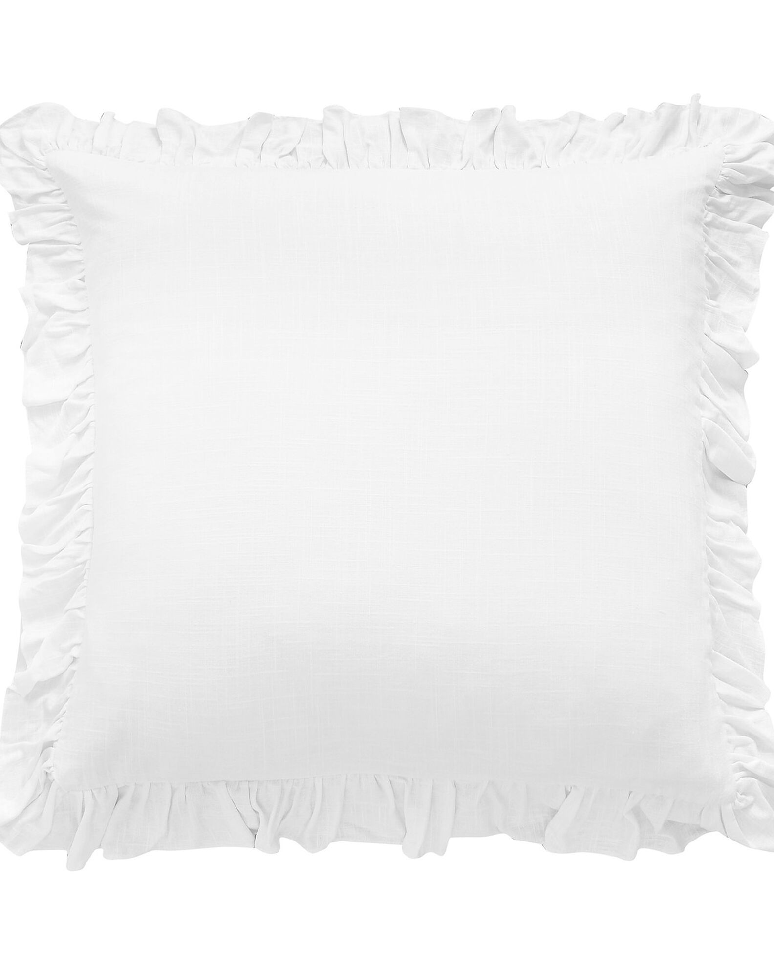 Image #1 - HiEnd Accents Washed Linen Ruffle Euro Sham, White, hi-res
