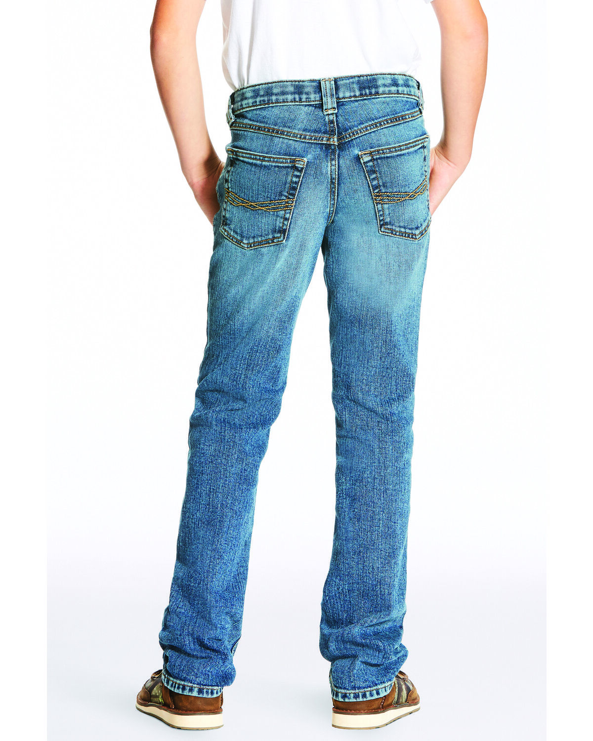 Image #2 - Ariat Boys' B5 Drifter Legacy Denim Slim Straight Jeans, Blue, hi-res