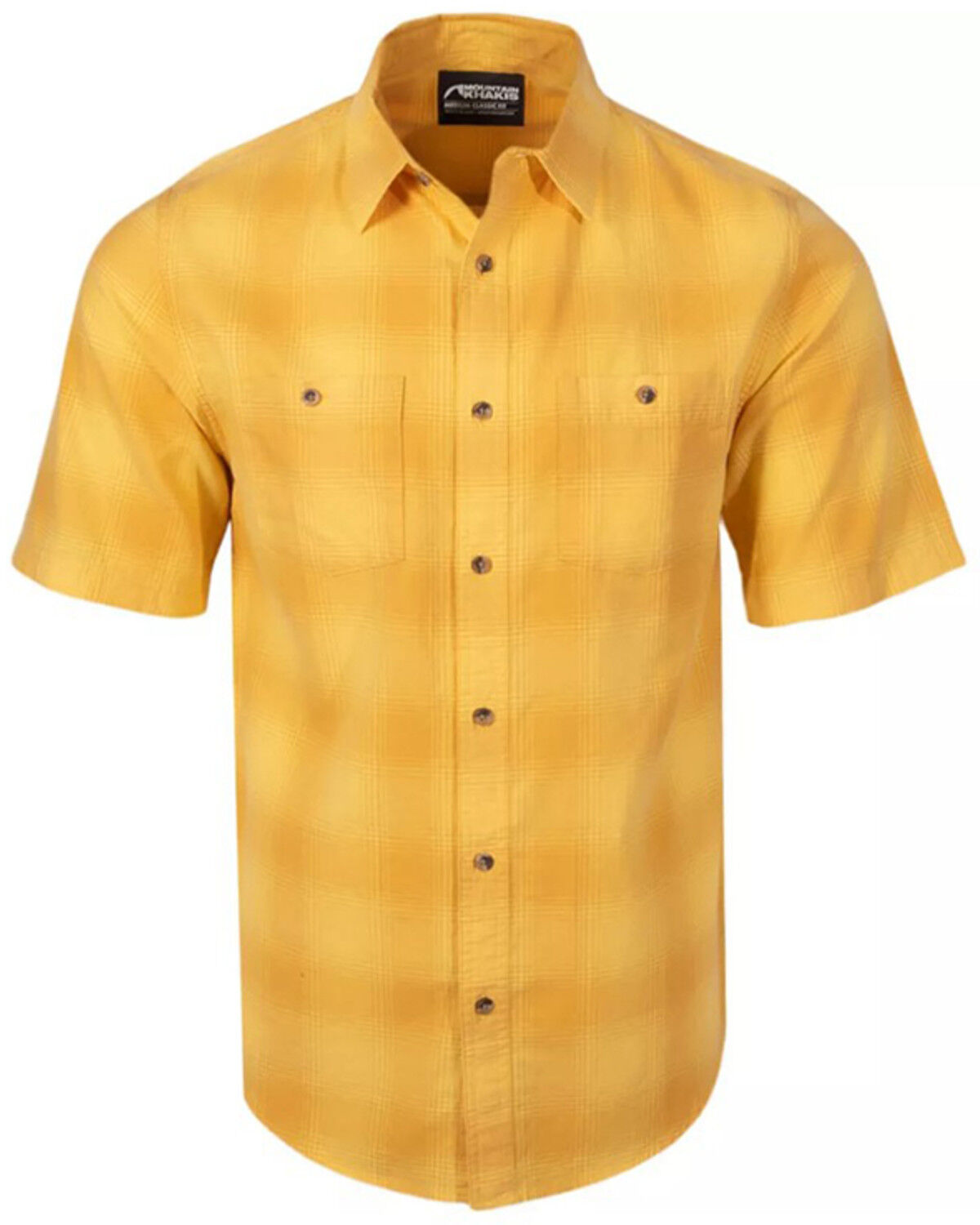 Image #1 - Mountain Khakis Men's Cyrus Short Sleeve Woven Shirt, Yellow, hi-res