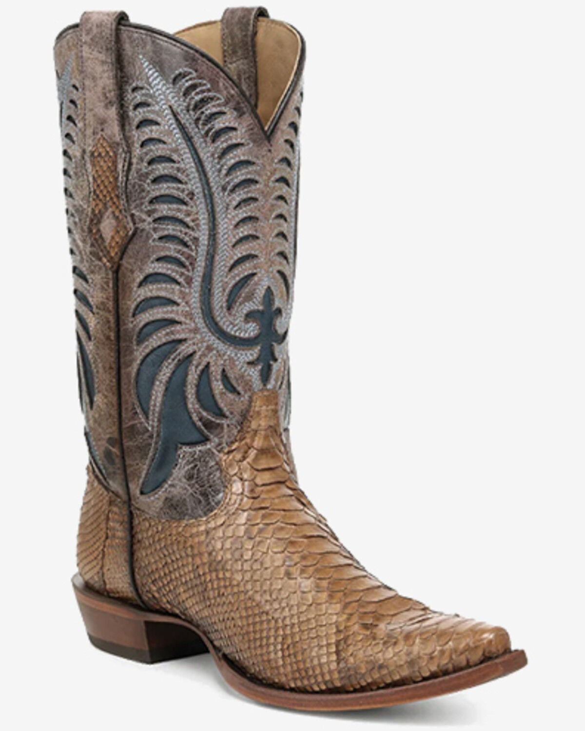 Corral Men's Exotic Python Western Boots - Snip Toe, Honey, hi-res
