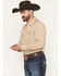 Image #2 - Gibson Trading Co Men's Sand Trap Striped Long Sleeve Snap Western Shirt, Tan, hi-res