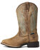 Ariat Women's Round-Up Waterproof Western Performance Boots - Square Toe, Brown, hi-res