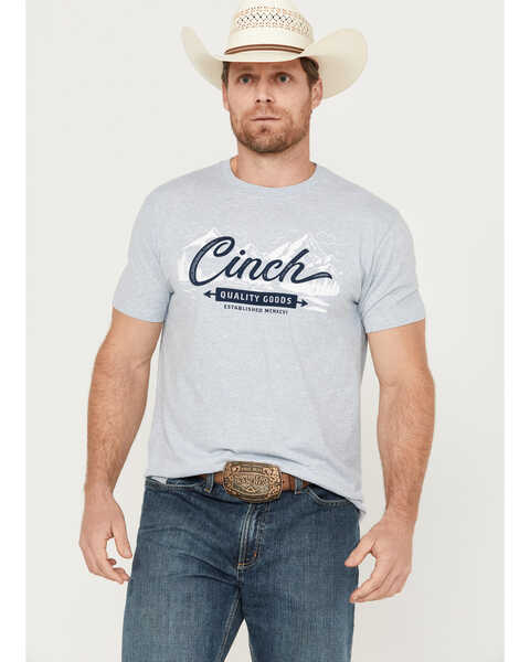 Cinch Men's Quality Goods Short Sleeve Graphic T-Shirt, Heather Grey, hi-res