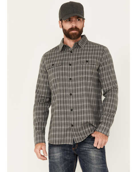 Brothers and Sons Men's Brewster Everyday Plaid Print Long Sleeve Button Down Flannel Shirt, Steel, hi-res