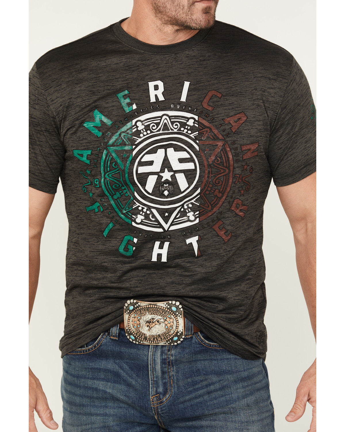 Image #4 - American Fighter Men's Devine Short Sleeve Graphic T-Shirt, Black, hi-res