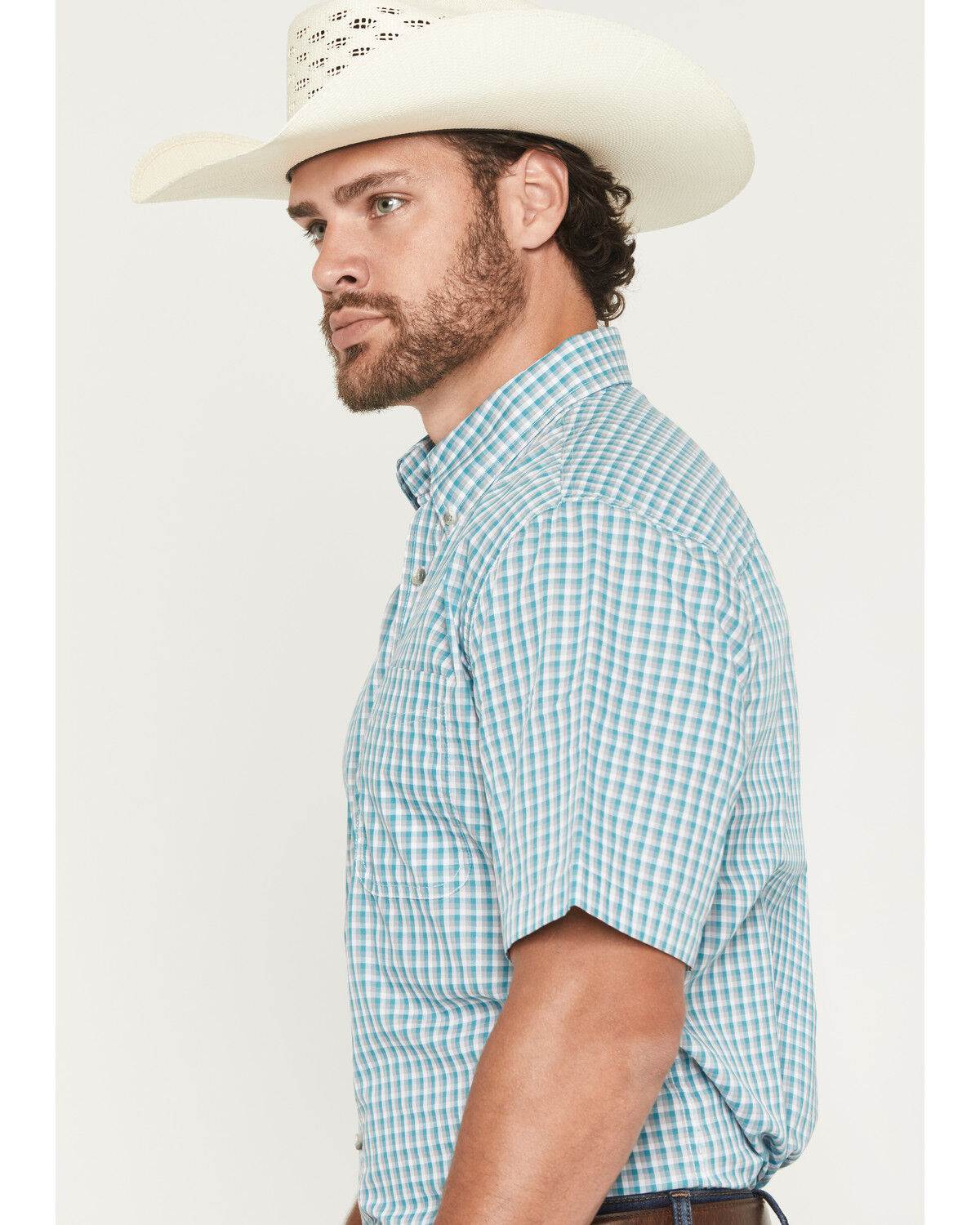 Image #2 - Wrangler Riata Men's Assorted Plaid Print Short Sleeve Button-Down Western Shirt - Big, Multi, hi-res