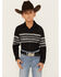 Image #1 - Roper Boys' Border Stripe Long Sleeve Snap Western Shirt, Black, hi-res
