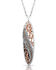 Image #1 - Montana Silversmiths Women's Wind Dancer Pierced Feather Oval Necklace, Silver, hi-res
