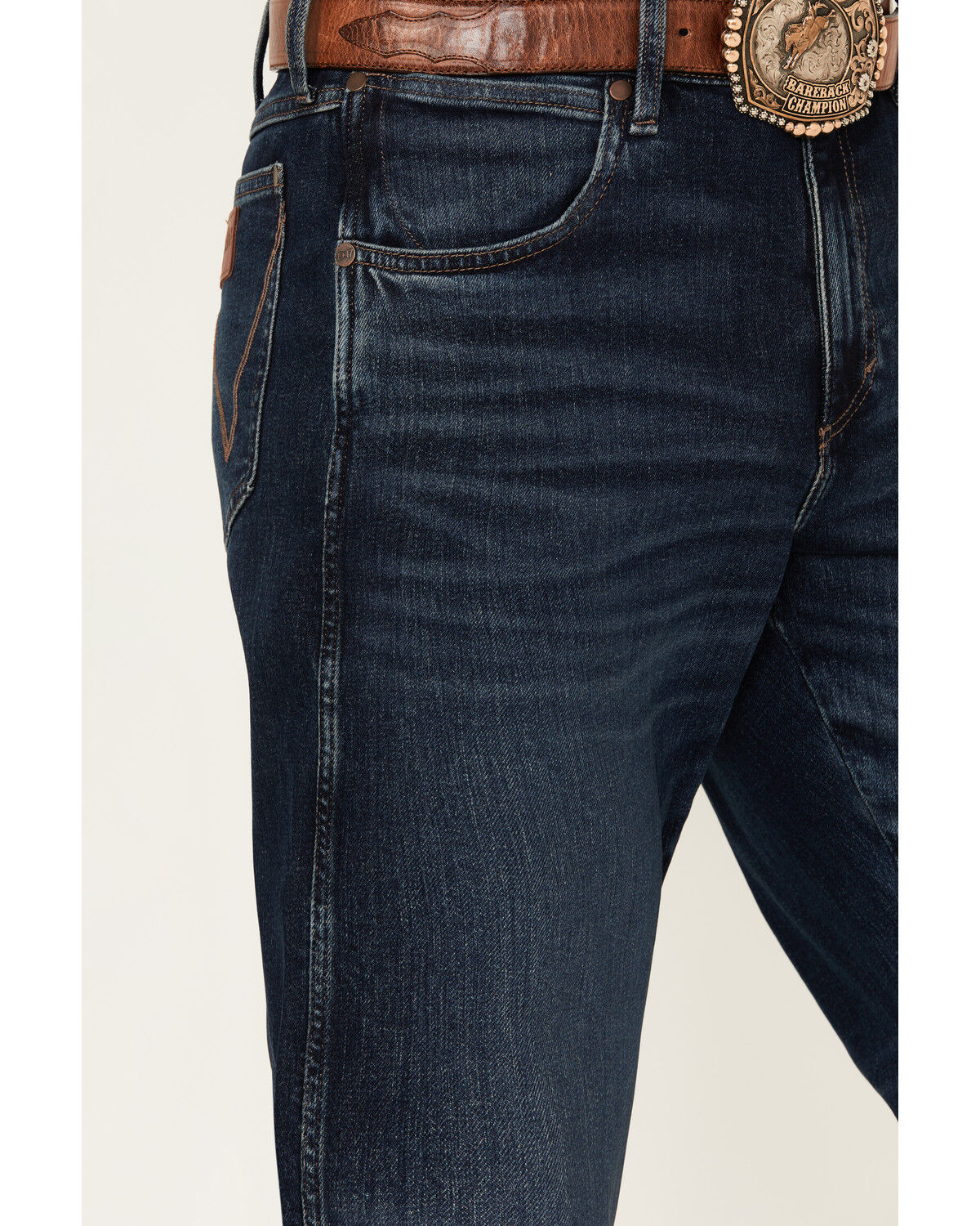 Image #2 - Wrangler Retro Men's Darren Dark Wash Relaxed Bootcut Stretch Denim Jeans - Long, Dark Wash, hi-res