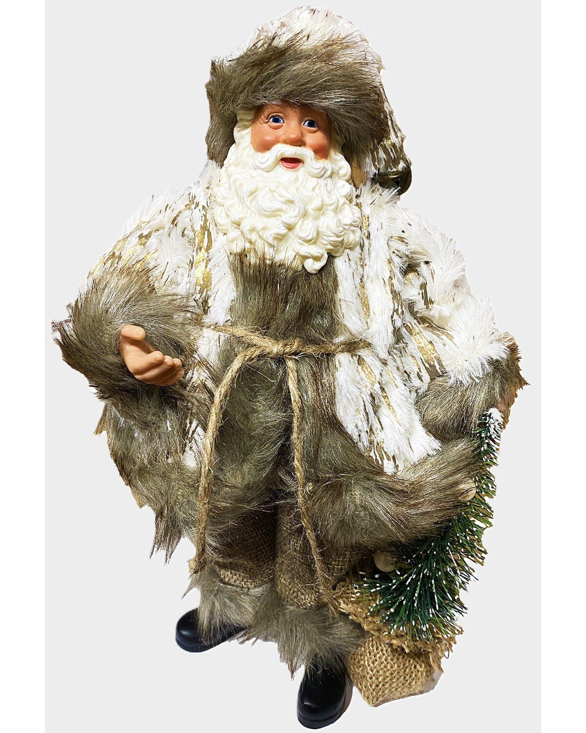Santa's Workshop 10" Woodsman Santa Figurine, Brown, hi-res