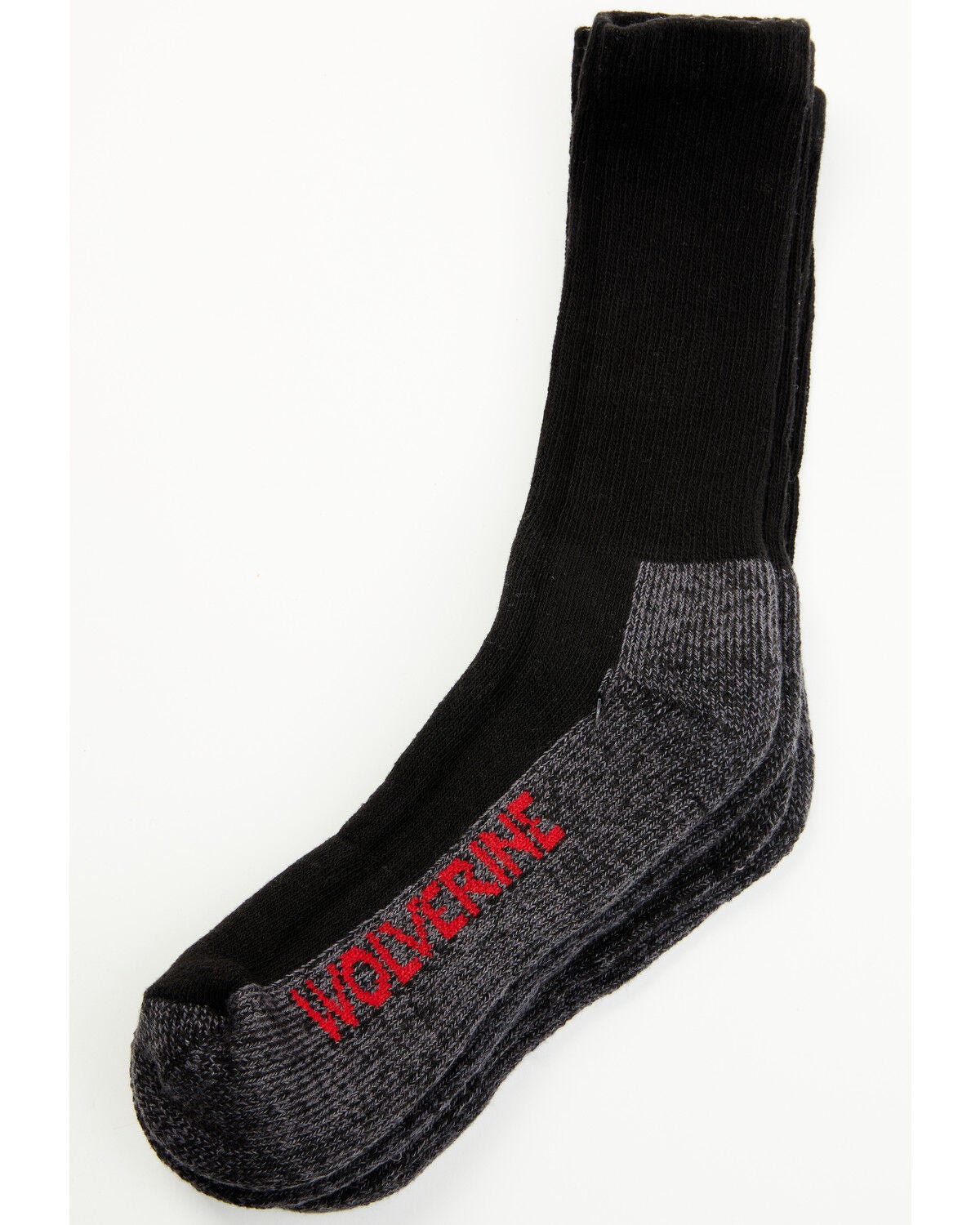 Wolverine Men's Steel Toe Crew Socks - 2 Pack, Black, hi-res