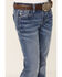 Image #2 - Miss Me Girls' Medium Wash Floral Border Bootcut Stretch Denim Jeans, Blue, hi-res