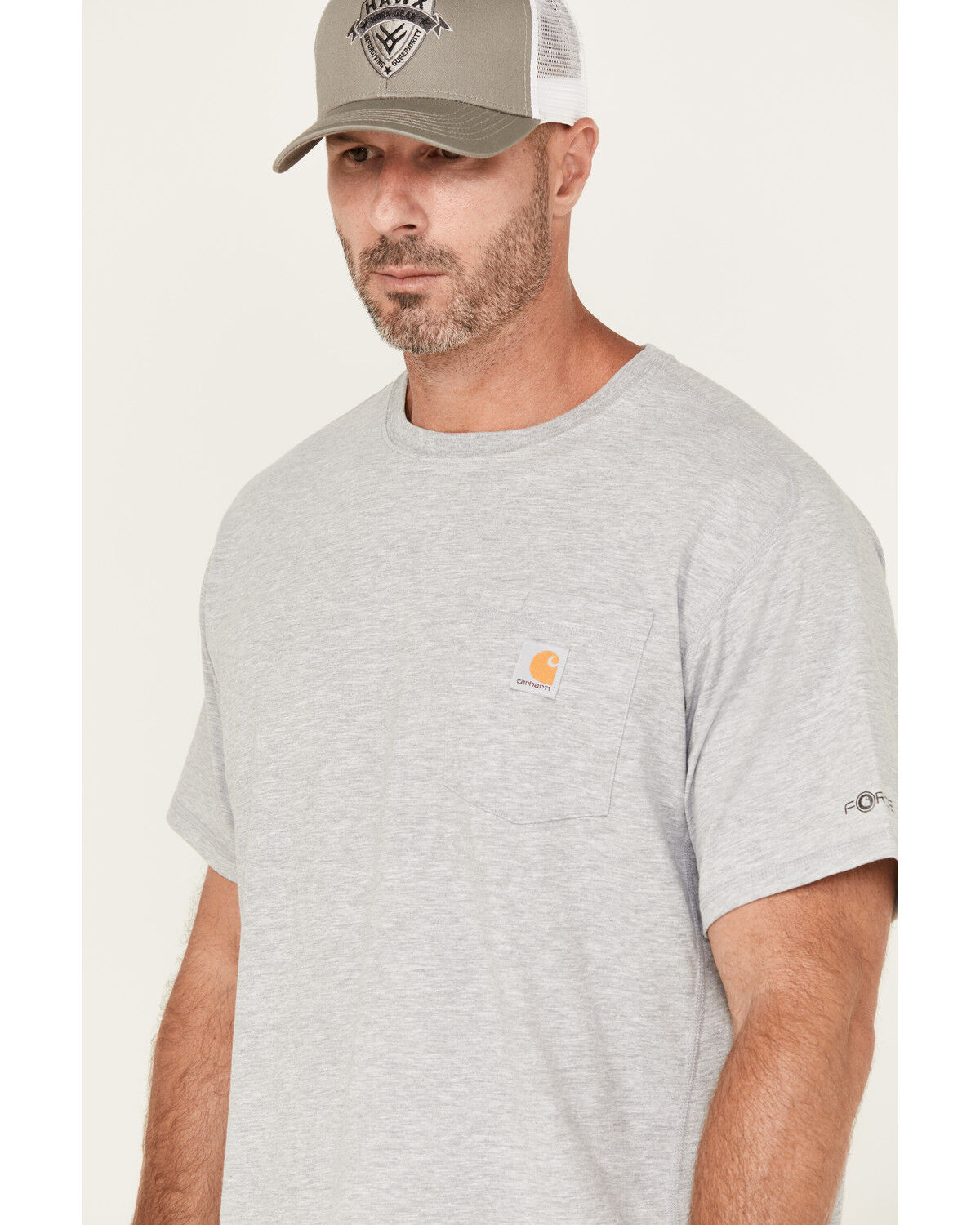 Image #2 - Carhartt Men's Force® Relaxed Fit Short Sleeve Pocket T-Shirt, Silver, hi-res