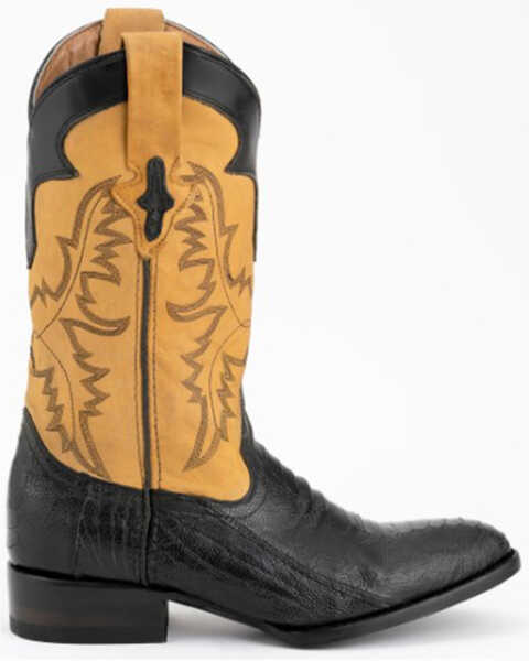 Image #2 - Ferrini Men's Nash Exotic Ostrich Leg Western Boots - Round Toe, Black, hi-res