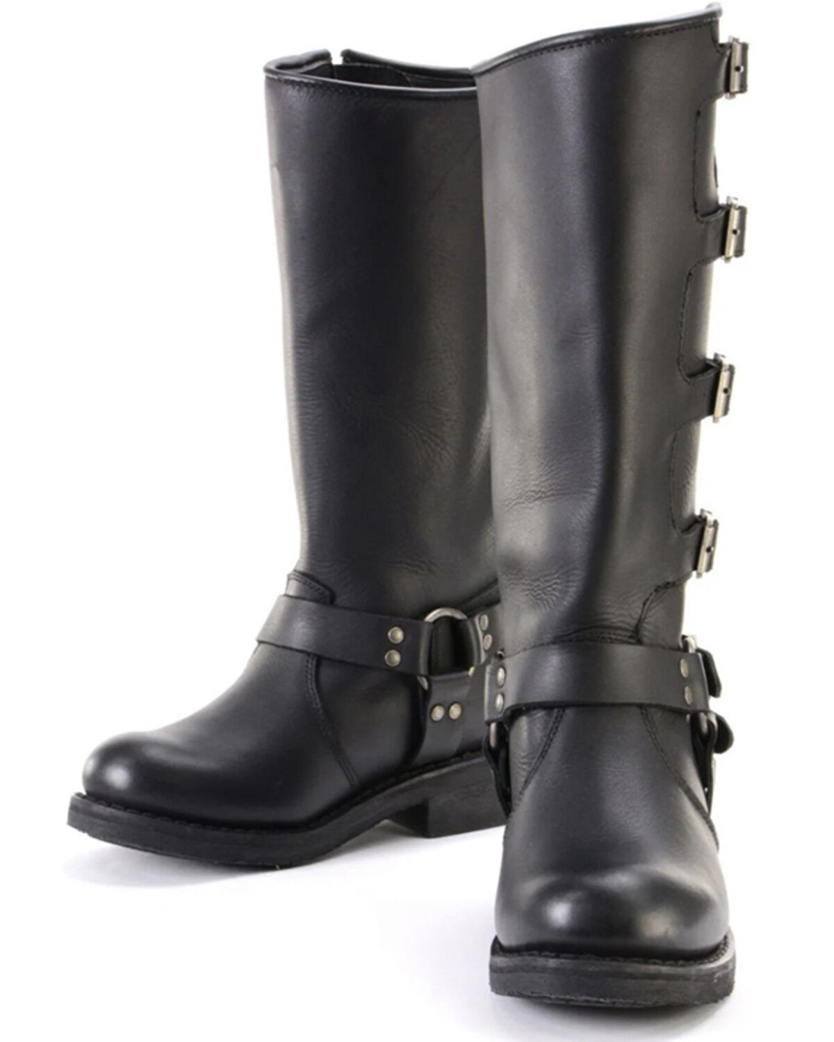 Image #3 - Milwaukee Leather Women's Buckle Detail Tall Motorcycle Boots - Round Toe, Black, hi-res