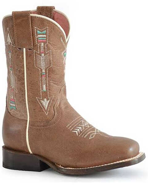 Image #1 - Roper Boys' Indian Arrows Western Boots - Square Toe, Brown, hi-res