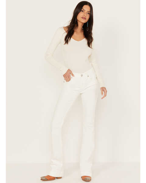 Image #3 - Miss Me Women's Mid Rise Dreamcatcher Bootcut Jeans, White, hi-res