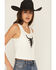 Image #2 - Wrangler Women's Steerhead Sleeveless Cropped Graphic Tank Top, White, hi-res