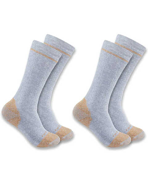 Image #1 - Carhartt Men's Midweight Steel Toe Boot Socks - 2-Pack, Grey, hi-res