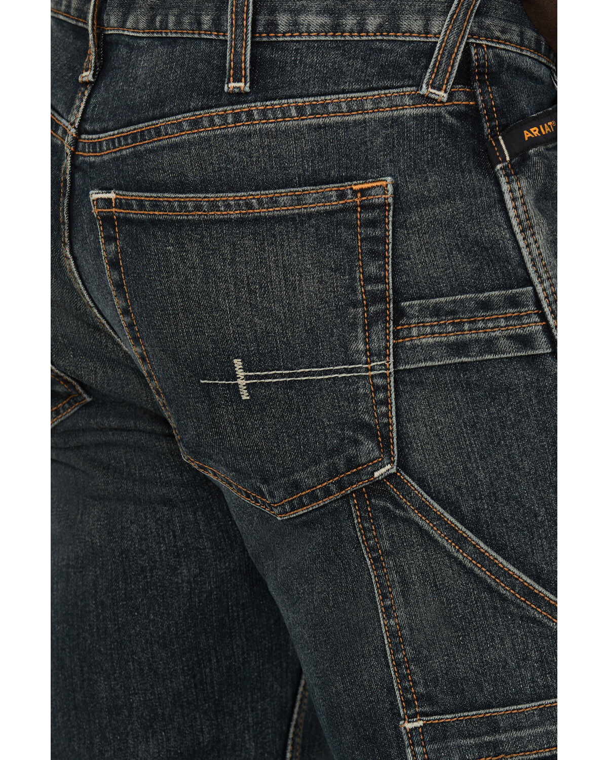 Image #4 - Ariat Men's Rebar M7 McCoy Dark Wash Durastretch Slim Straight Work Jeans, Blue, hi-res