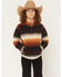 Image #1 - Wrangler Boys' Serape Striped Quarter Zip Pullover, Brown, hi-res