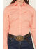 Image #3 - Cinch Women's Paisley Print Long Sleeve Button-Down Stretch Western Shirt, Coral, hi-res