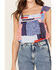 Ariat Women's Americana Patchwork Note Tank Top, Red/white/blue, hi-res