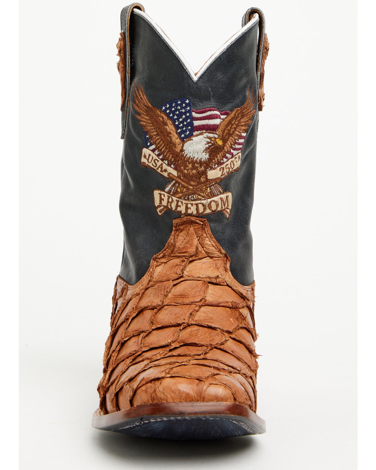 Image #1 - Cody James Men's America 250 Freedom Exotic Pirarucu Western Boots - Broad Square Toe, Blue, hi-res