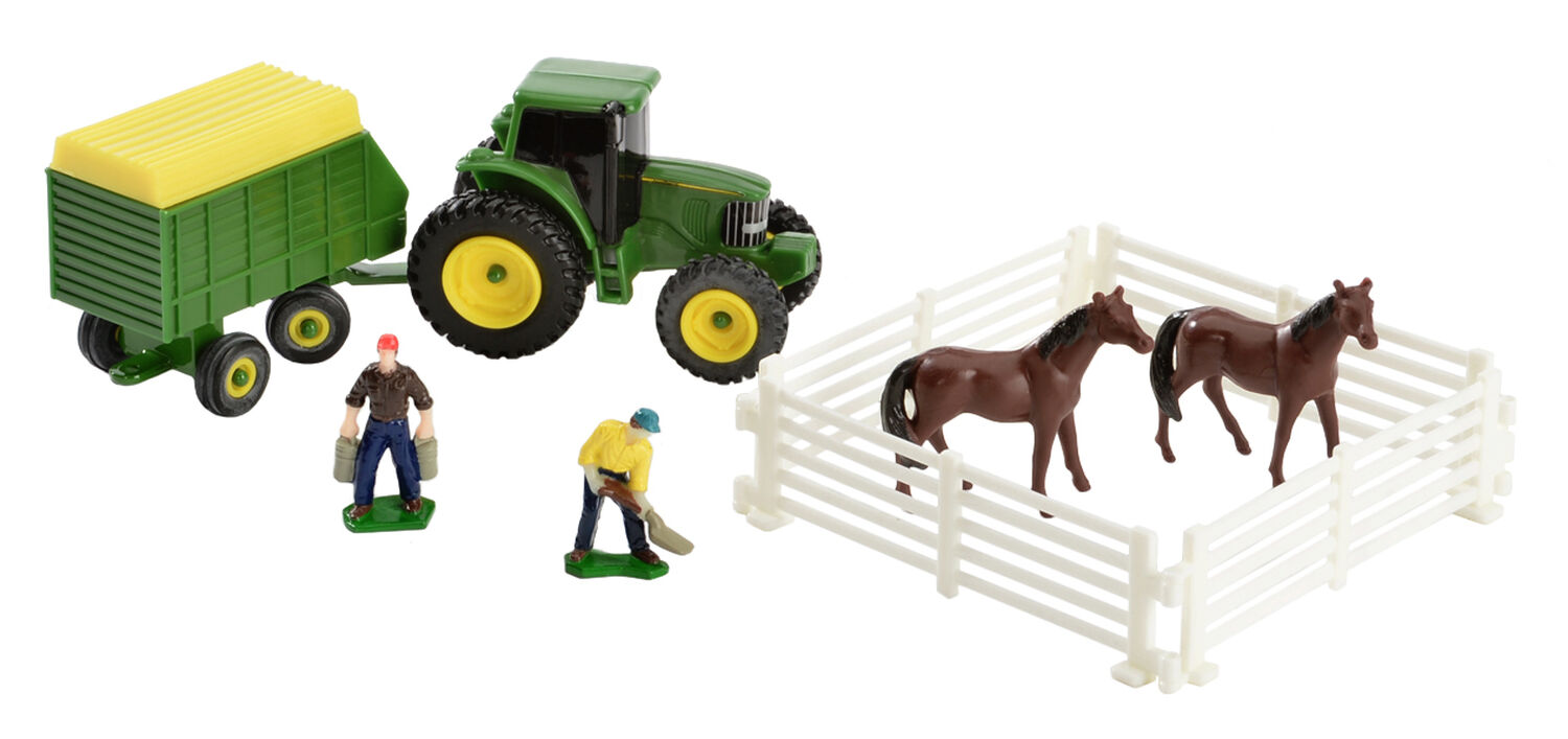 Image #1 - John Deere 10 Piece Farm Toy Set, Green, hi-res