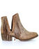 Circle G Women's Brown Studded Fringe Booties - Round Toe, Brown, hi-res