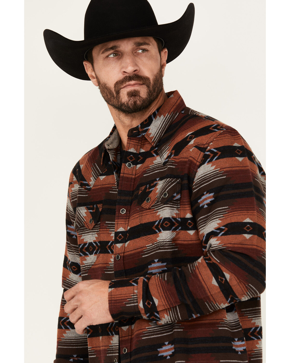 Image #2 - Moonshine Spirit Men's Smoke Cover Southwestern Print Long Sleeve Snap Western Shirt, Multi, hi-res