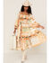 Flying Tomato Women's Patchwork Ruffle Midi Dress, Orange, hi-res