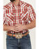 Image #3 - Rodeo Clothing Men's Plaid Print Short Sleeve Snap Stretch Western Shirt, Red, hi-res