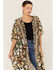 Image #2 - Flying Tomato Women's Floral Print Duster Kimono, Black, hi-res