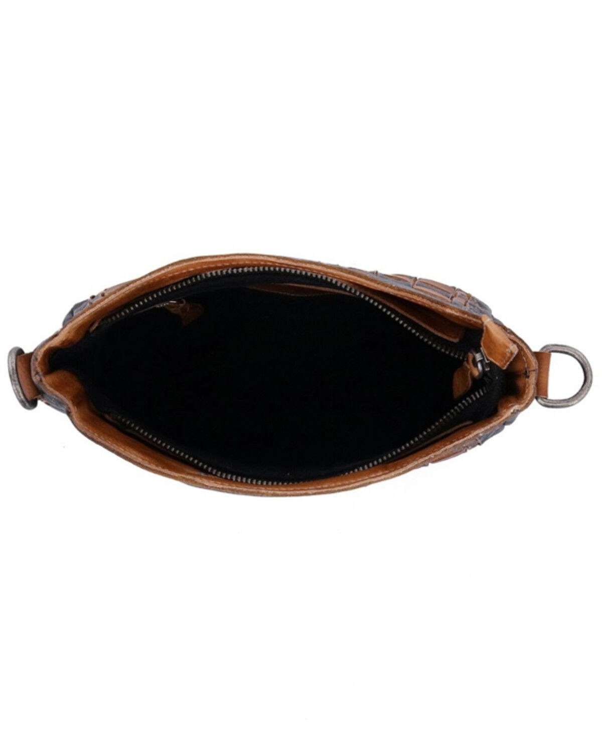 Image #4 - Bed Stu Women's Keiki Leather Woven Checkered Crossbody Bag, Black, hi-res
