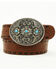Image #1 - Shyanne Girls' Mila Daisy Embossed Buckle Belt, Brown, hi-res