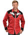 Scully Poker Cards Embroidered Retro Western Shirt - Big, Red, hi-res