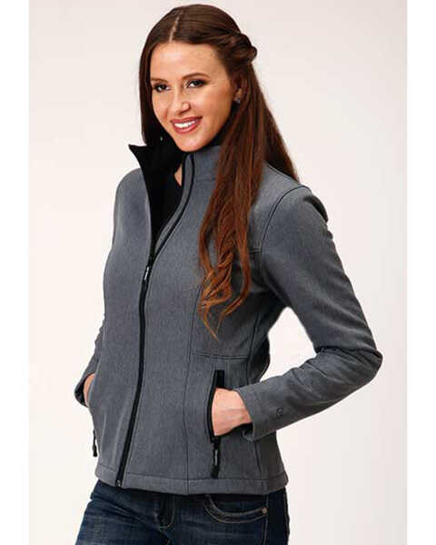 Image #1 - Roper Women's Softshell Fleece Lined Jacket - Plus, Grey, hi-res